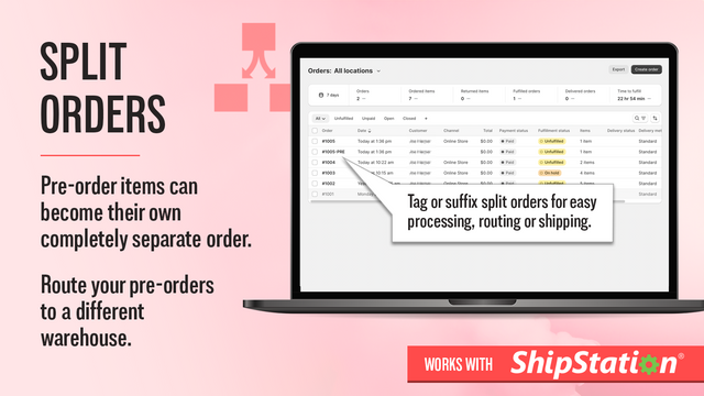 Manage preorder, split pre-order, Sell pre-order, split shipping