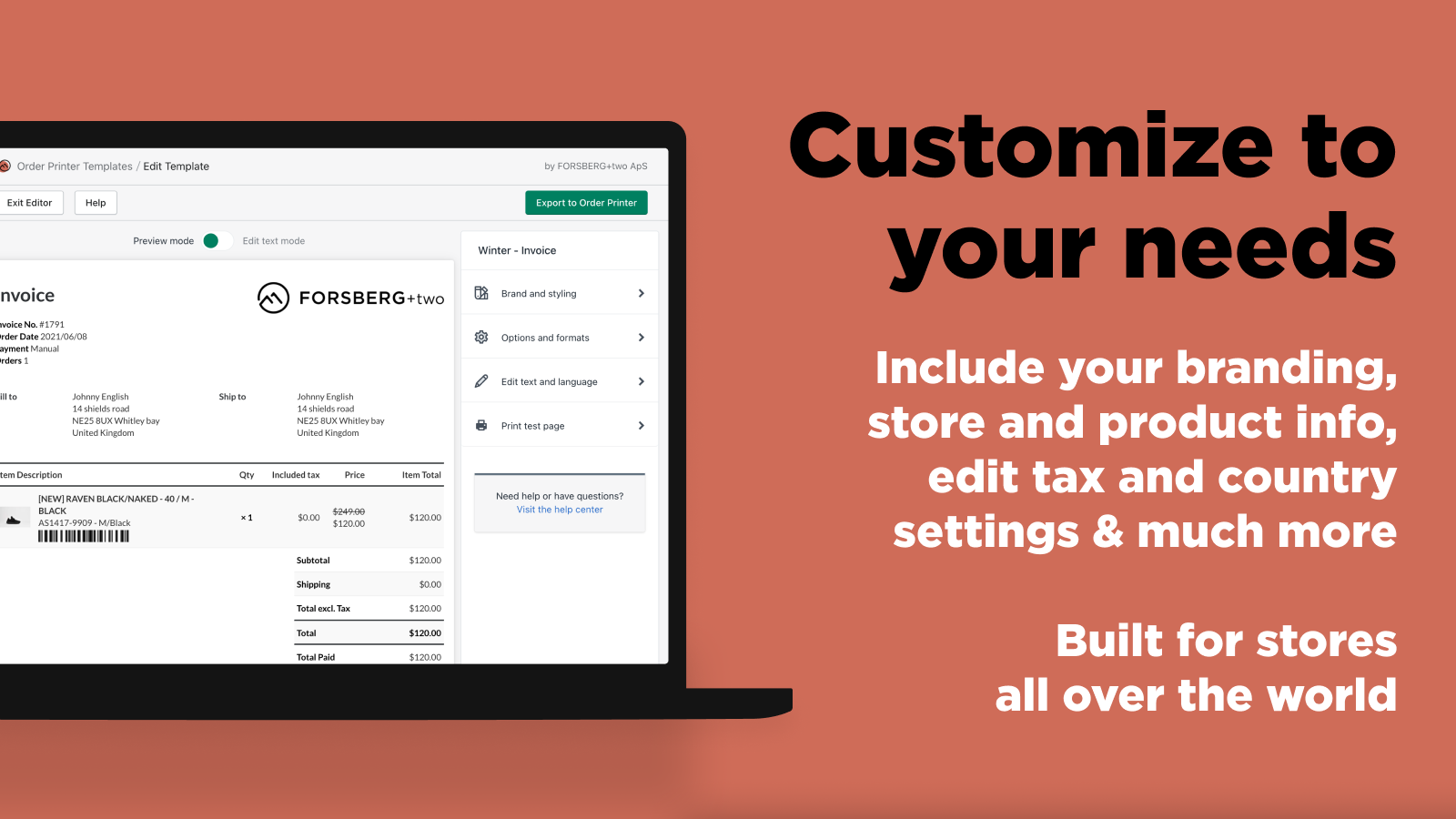 Shopify Order Printer Templates