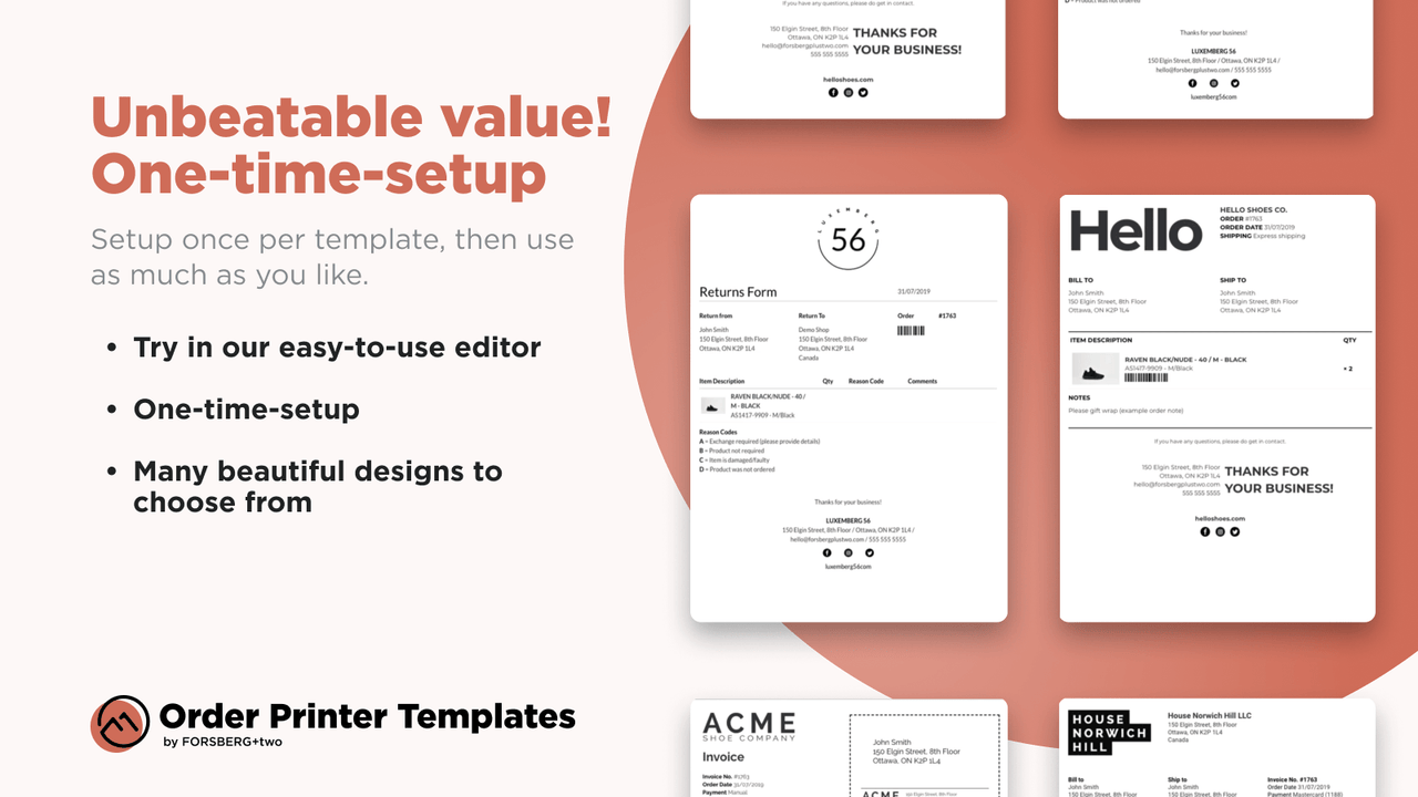 Eenmalige setup voor uw template, daarna zoveel te gebruiken als u wilt.