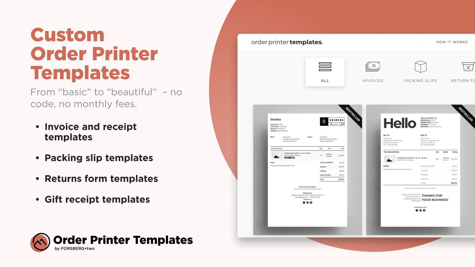 F+2: Order Printer Templates Screenshot