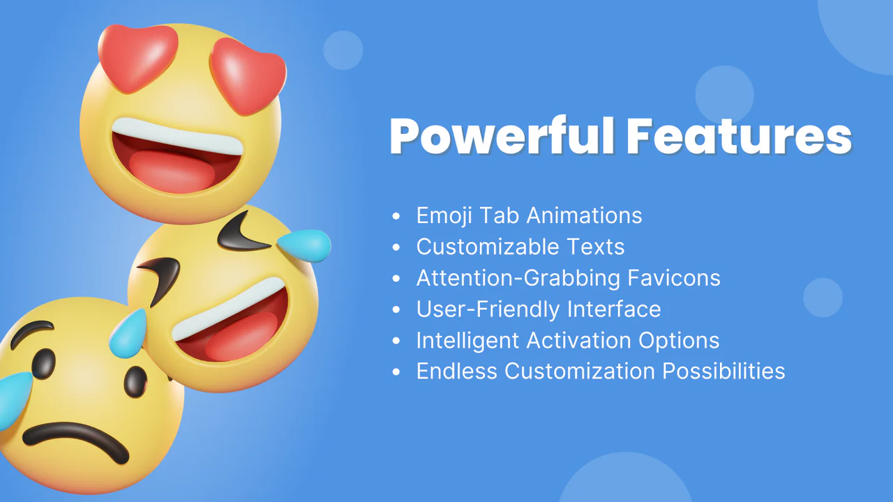 Mega Emoji Tab Animation - Engagement client étendu