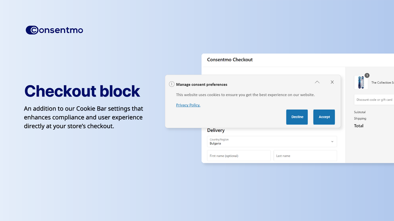 Consentmo Checkout-block förbättrar efterlevnaden