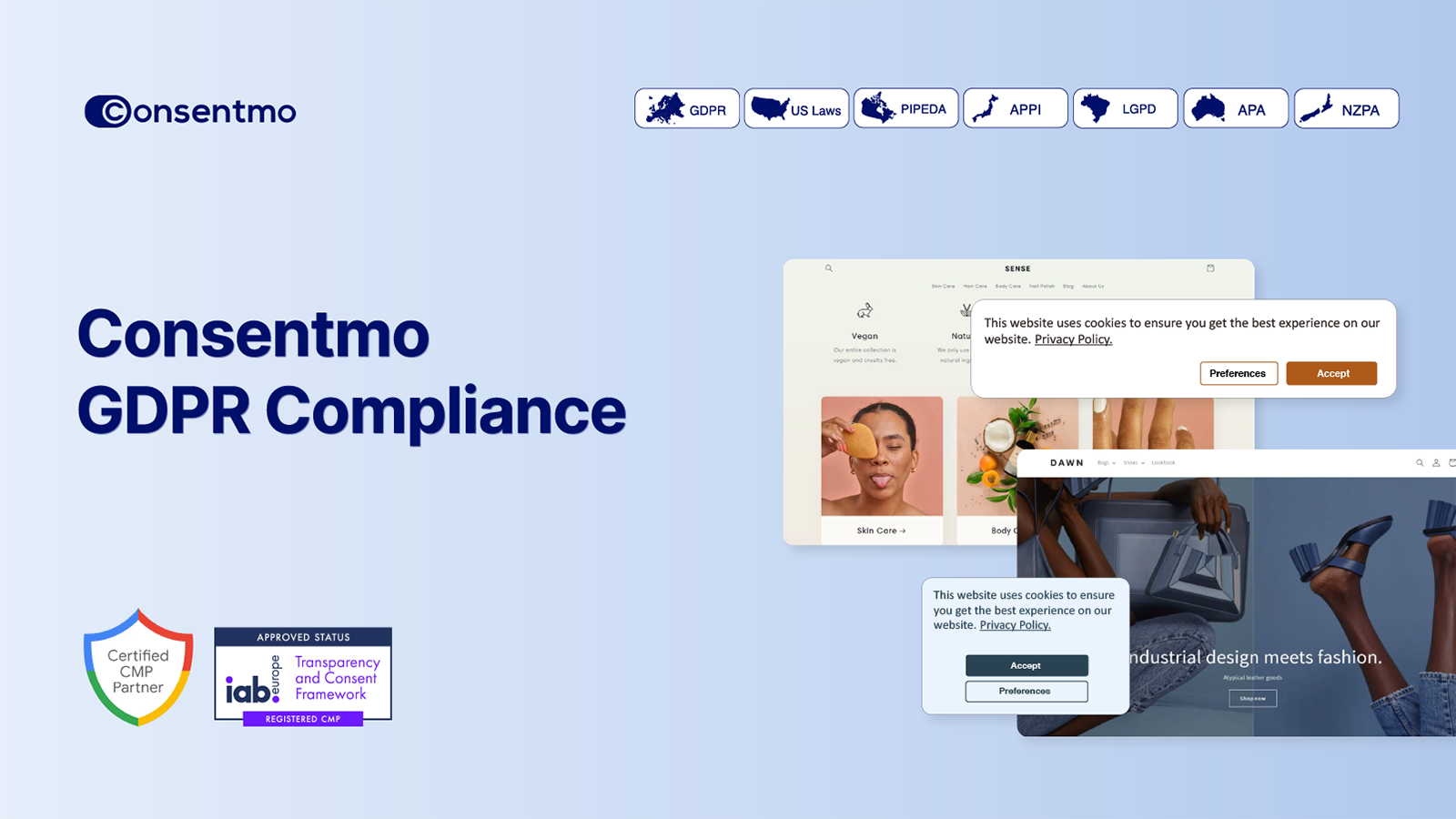 Consentmo app compliance-instellingen om aan te sluiten bij de merk esthetiek.