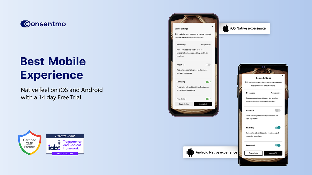 Meilleure expérience mobile de l'application Consentmo pour iOS et Android