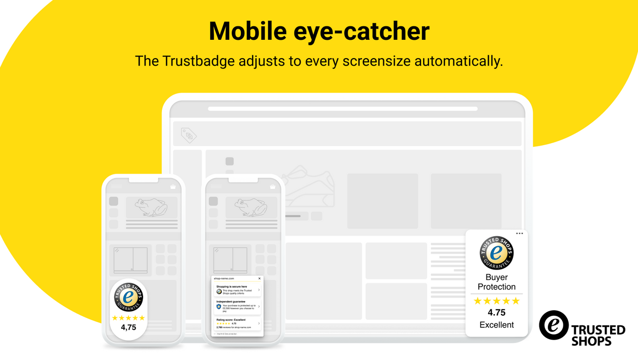 Trustbadge är också optimerad för mobil användning