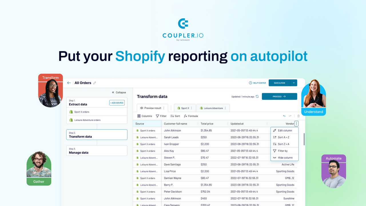 Ponga sus informes de Shopify en piloto automático