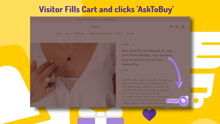 Ask to Buy create & share cart Screenshot