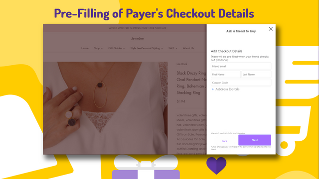 Visitor can pre-populate the checkout details of the payer