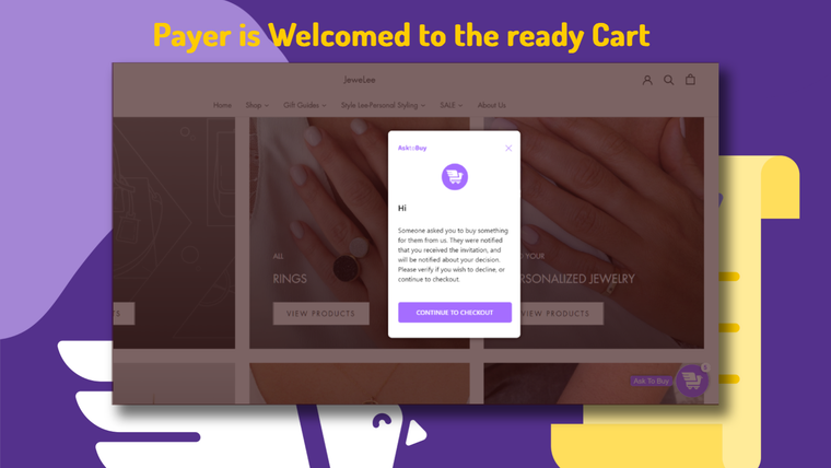 Ask to Buy create & share cart Screenshot