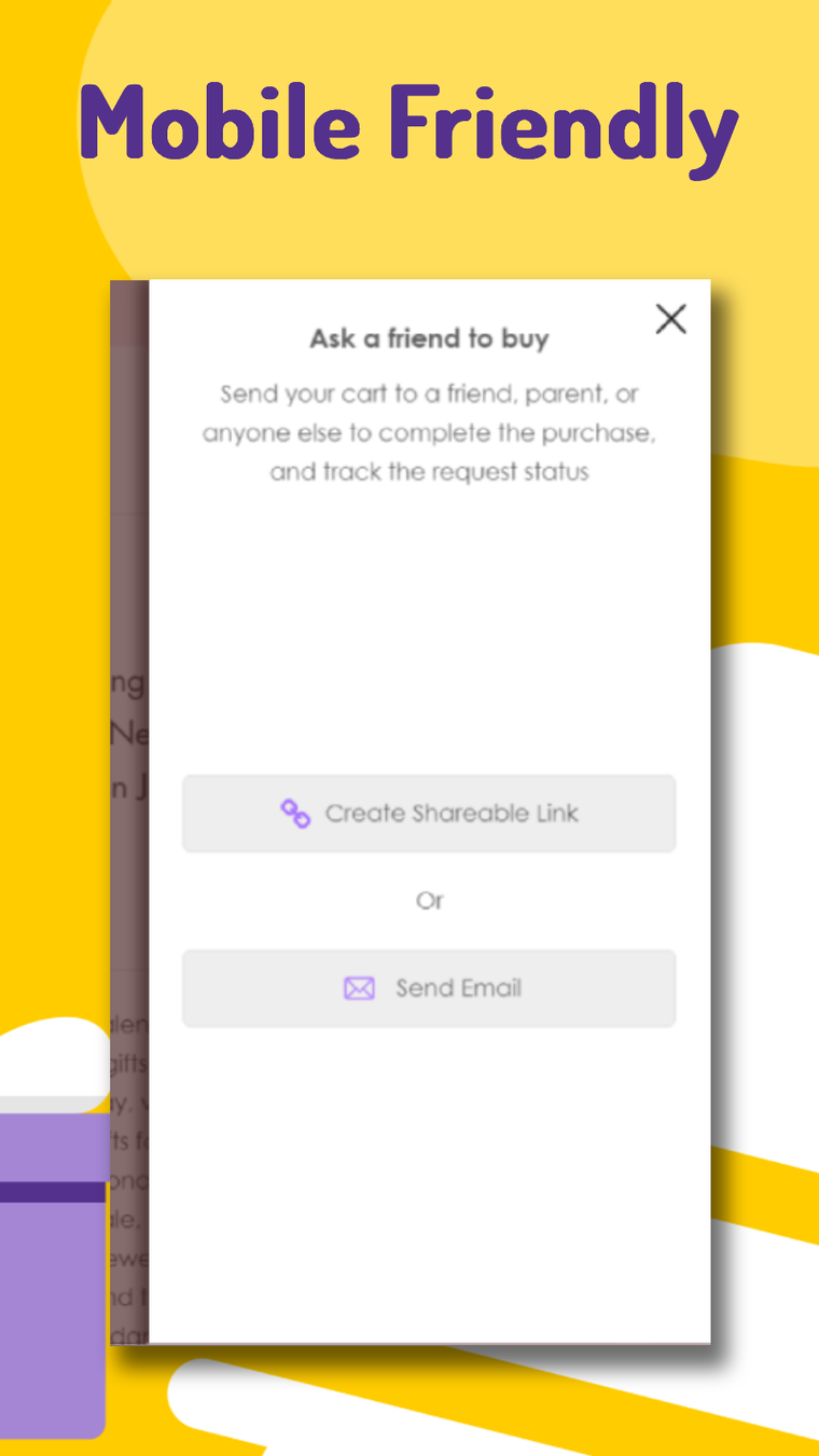 Ask to Buy create & share cart Screenshot