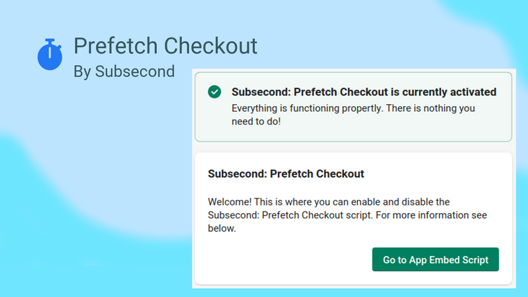 Subsecond: Prefetch Checkout Screenshot