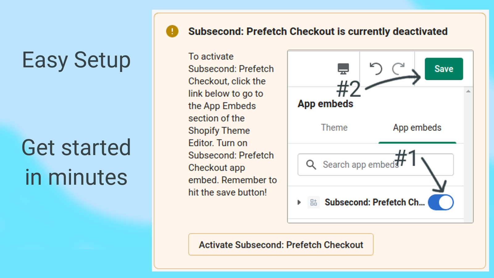 Subsecond: Prefetch Checkout Screenshot