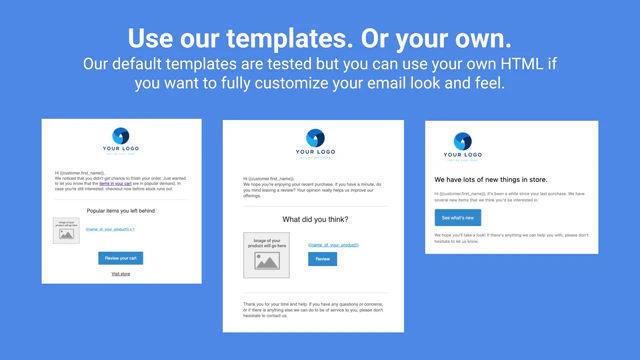 Use our proven templates. Or use your own HTML.