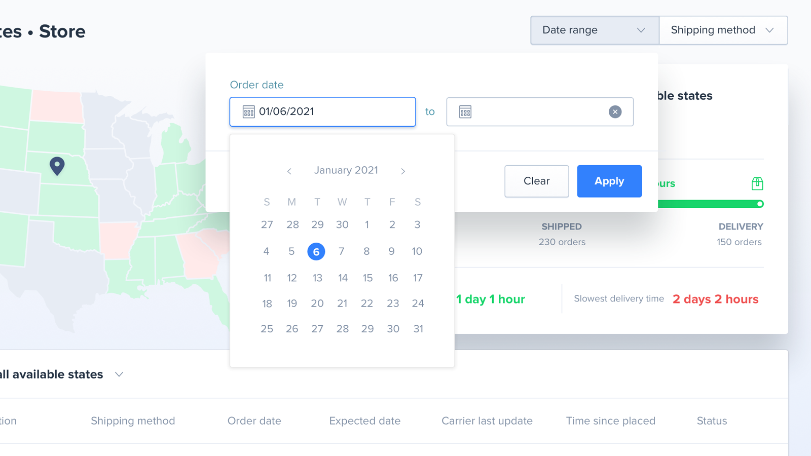 Filter by date period, drill into the details.