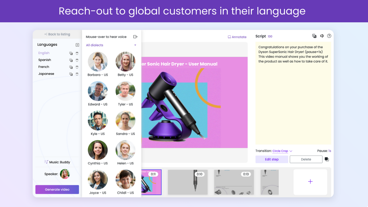 Reach-out to global customers in their language
