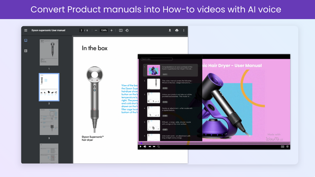 Convertissez les manuels PDF en vidéos explicatives avec voix