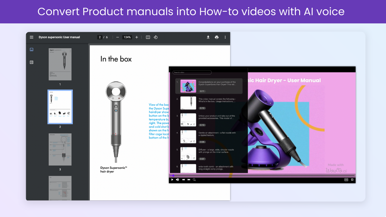 Convierte manuales en PDF en videos explicativos con voz
