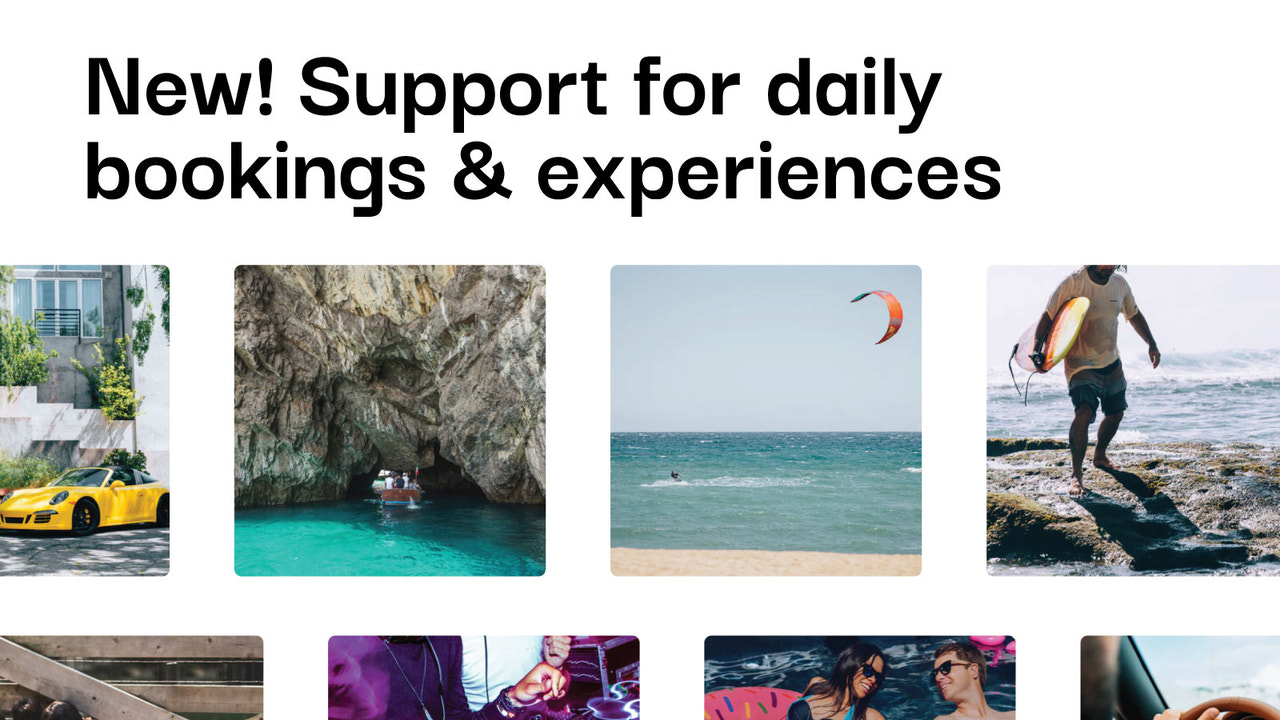 Nouveau ! Support pour les locations quotidiennes et les expériences