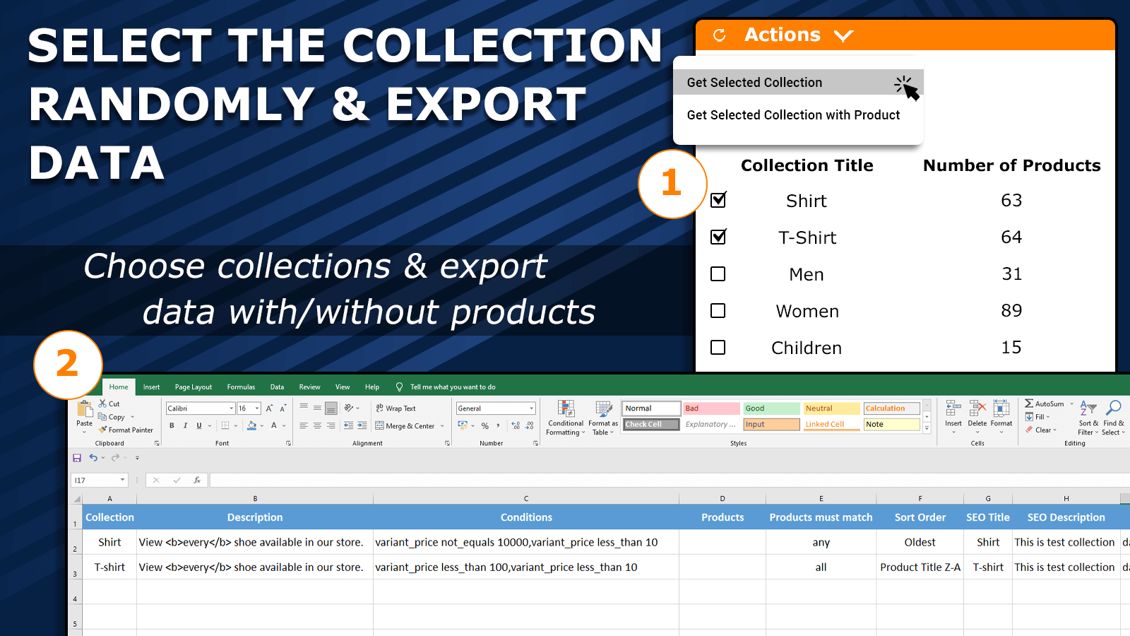 Sélectionnez la collection aléatoirement et exportez les données