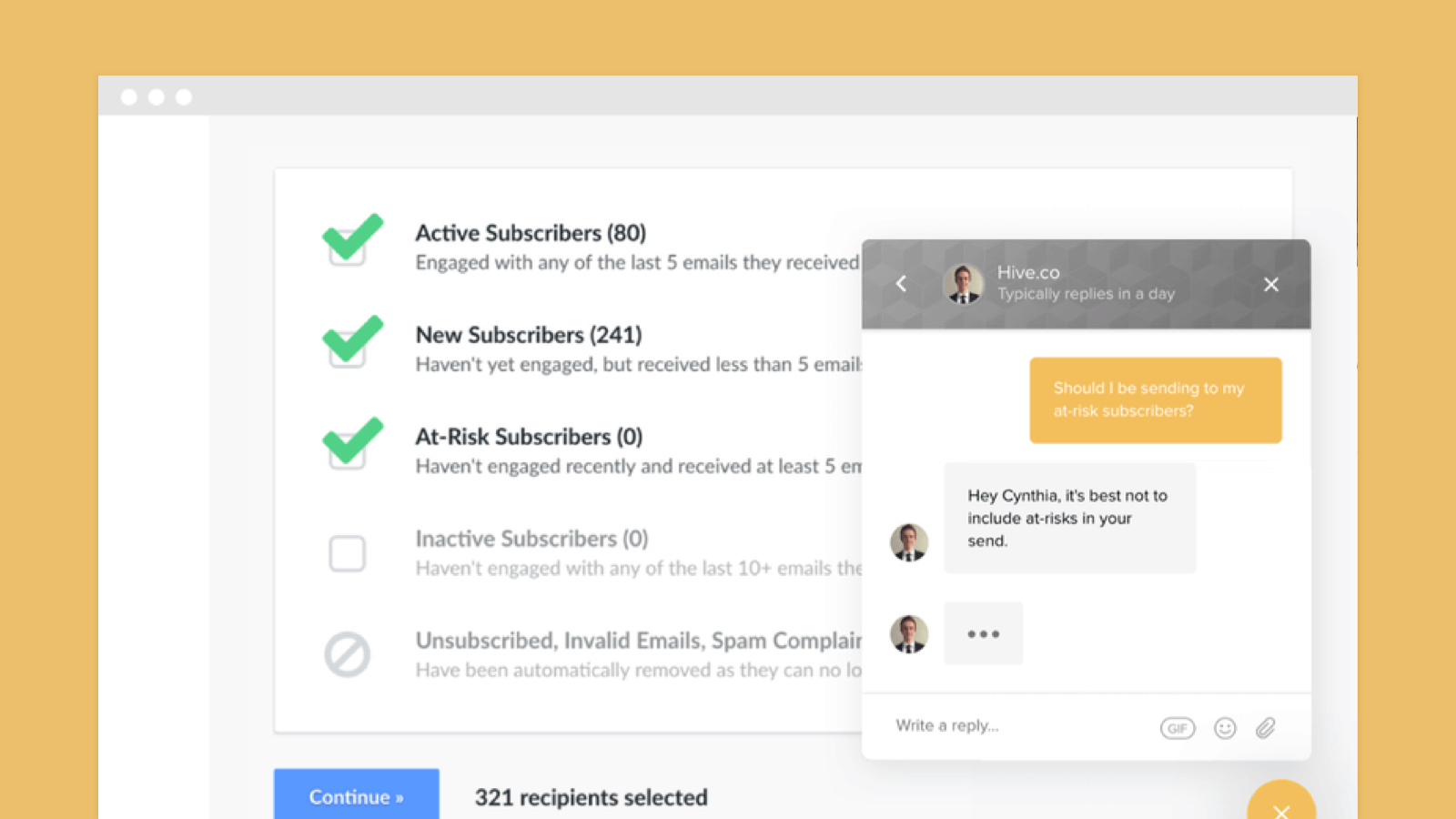 Hive.co: Email Marketing Screenshot