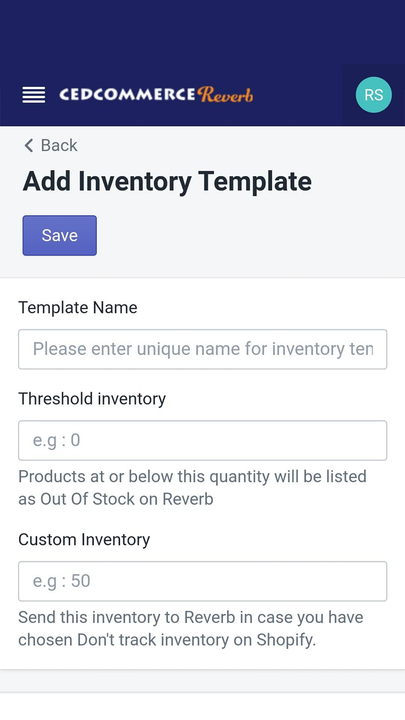 Create Templates in app - Mobile View