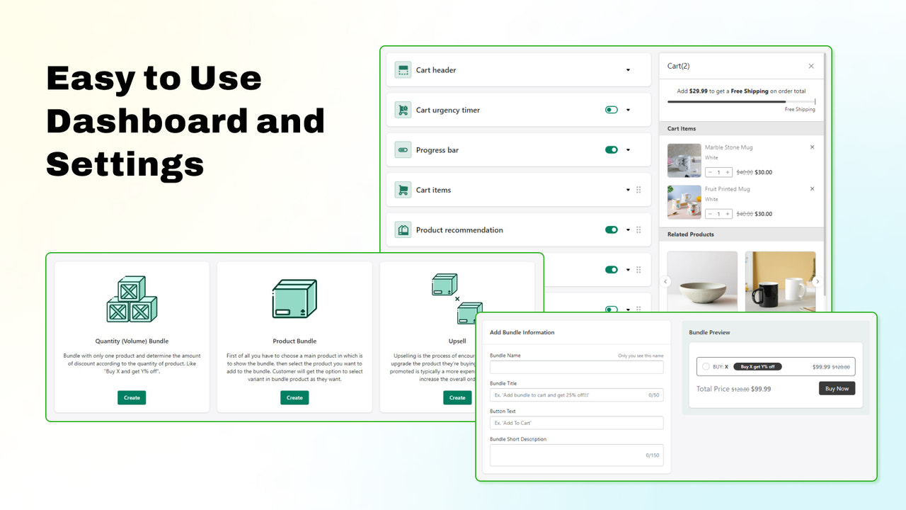 painel de controle analítico, painel de administração fácil de usar, configuração.