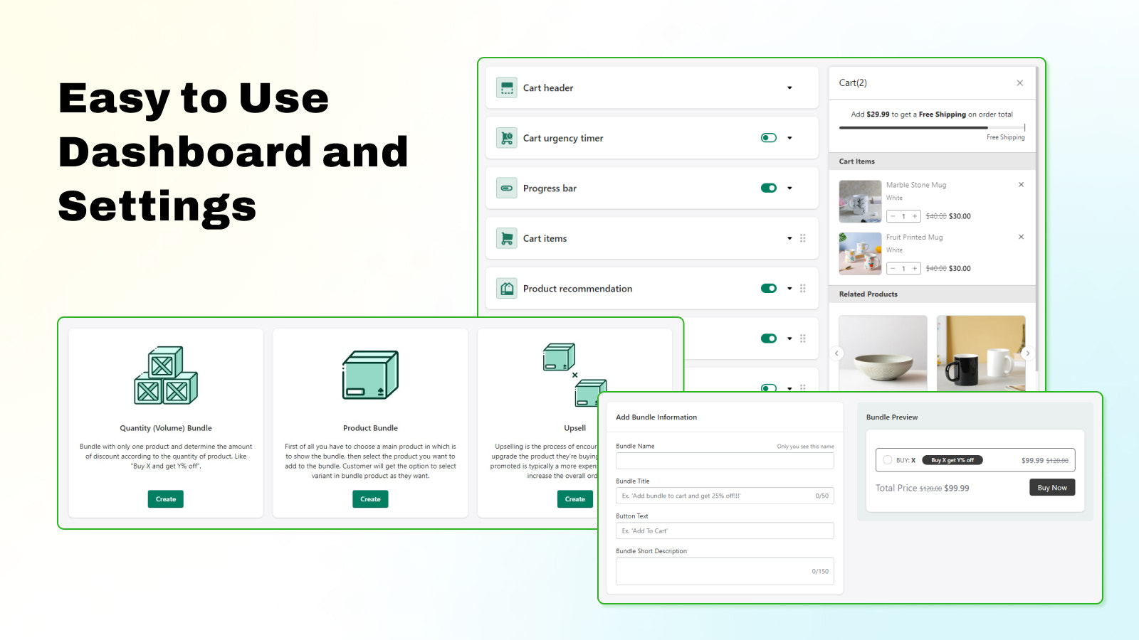 painel de controle analítico, painel de administração fácil de usar, configuração.