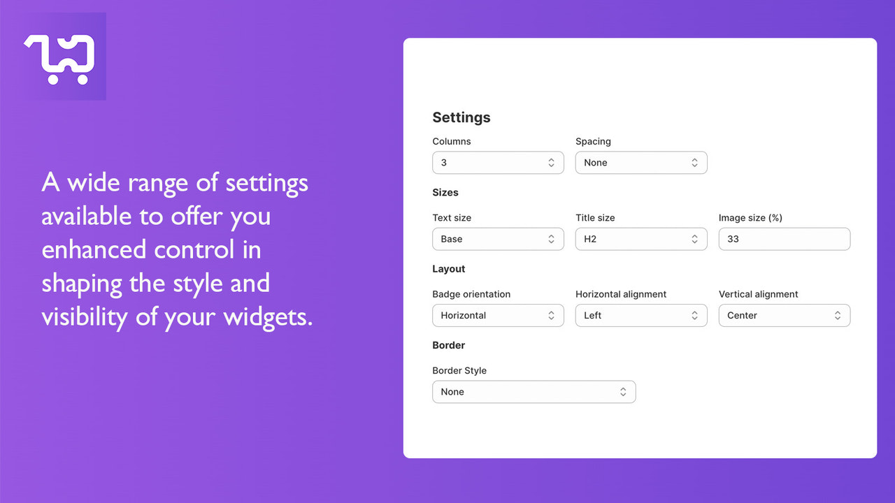 Widget Settings for styling
