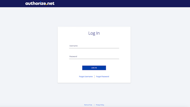 Logging in to Authorize.net