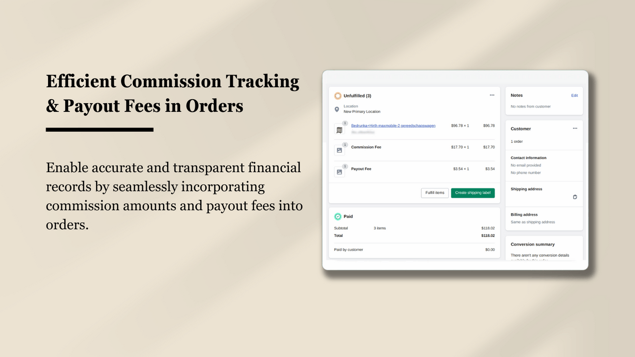 Faire commissie en trackingkosten