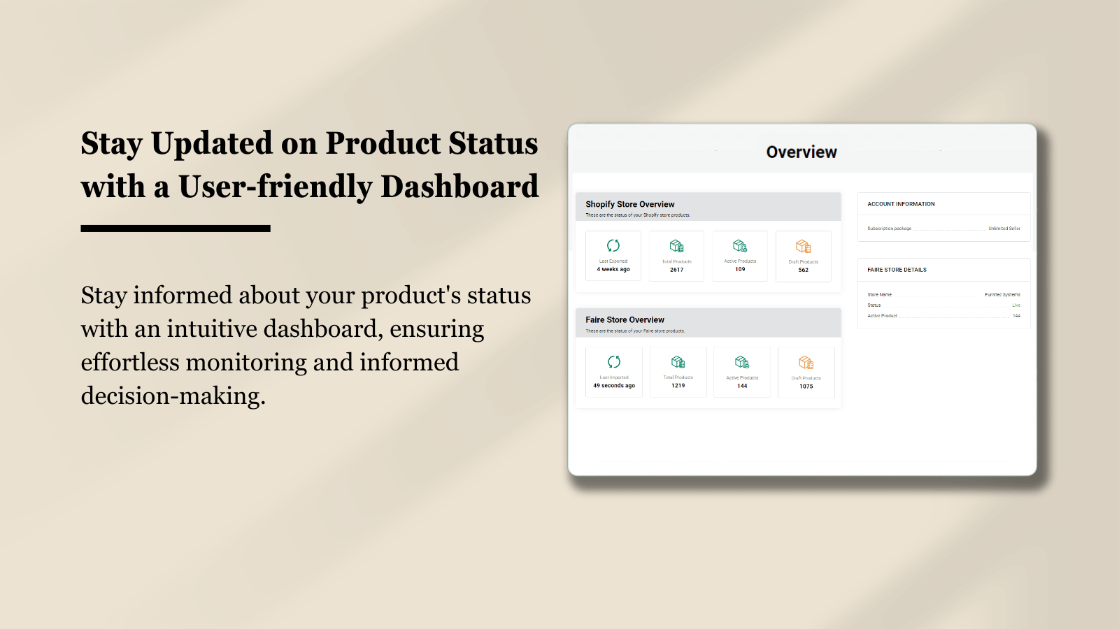 Faire product status