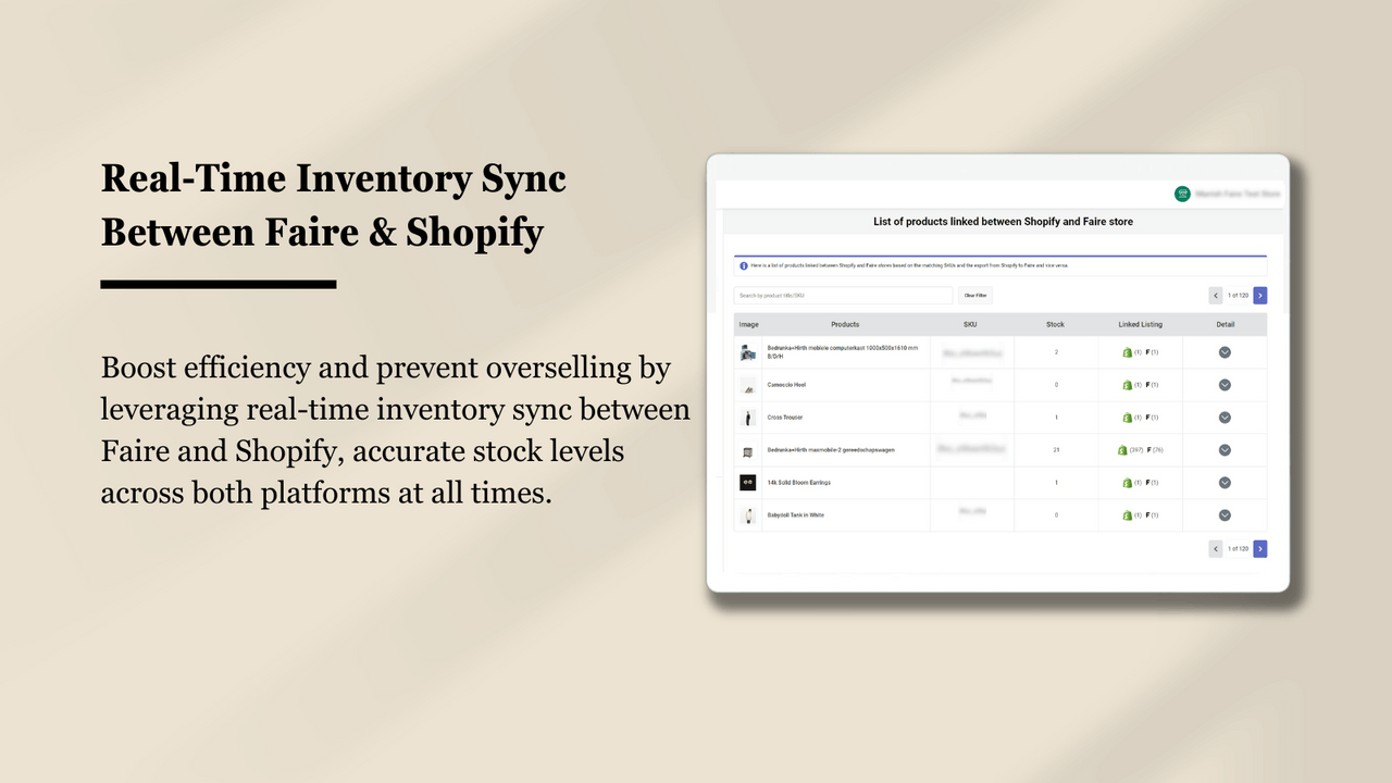 Real time inventory sync