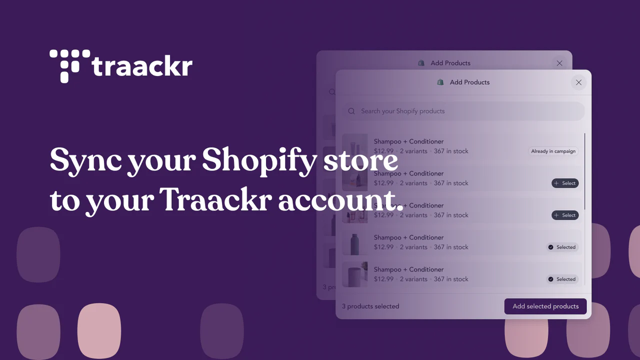 Synchroniseer uw Shopify winkel met uw Traackr account