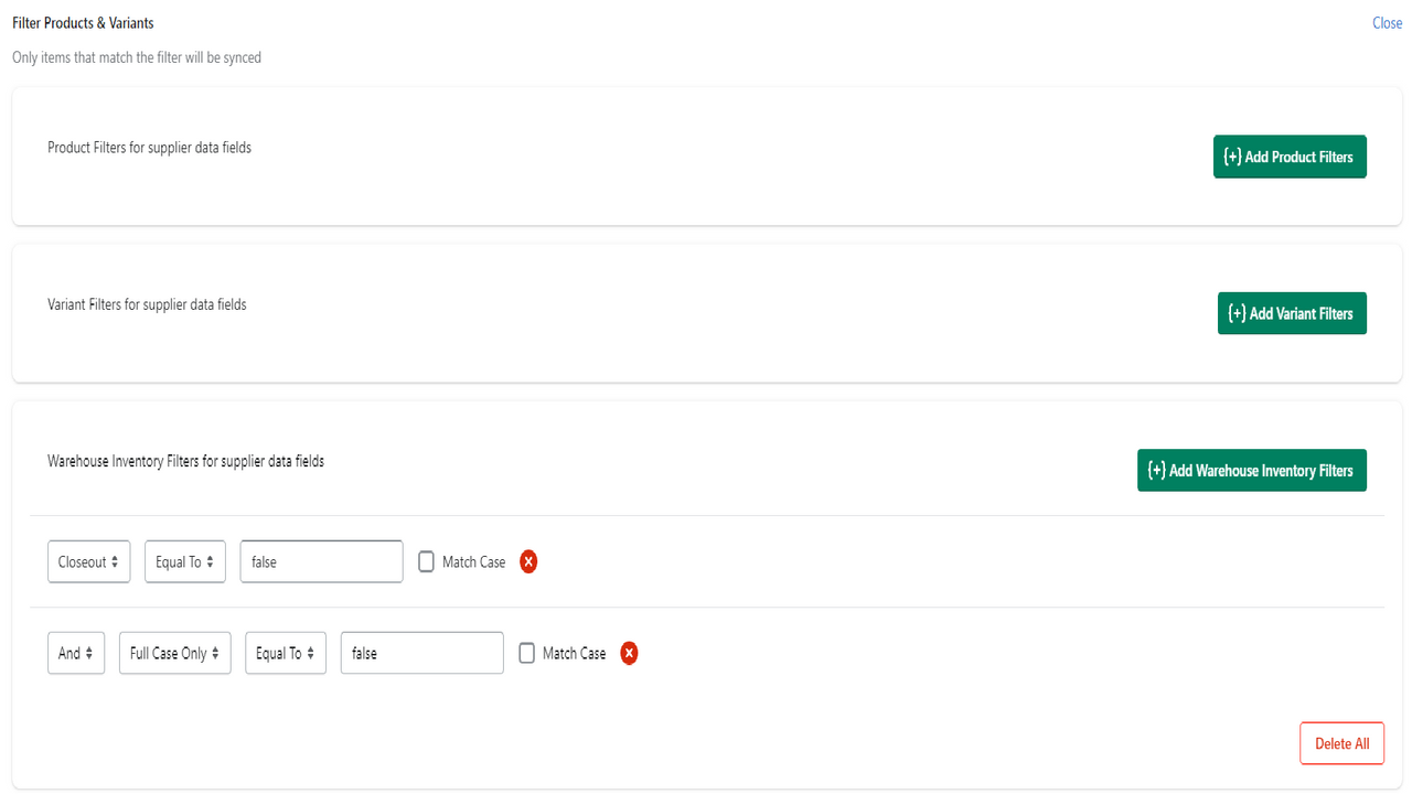 Filter products based on custom rules, to select merchandize