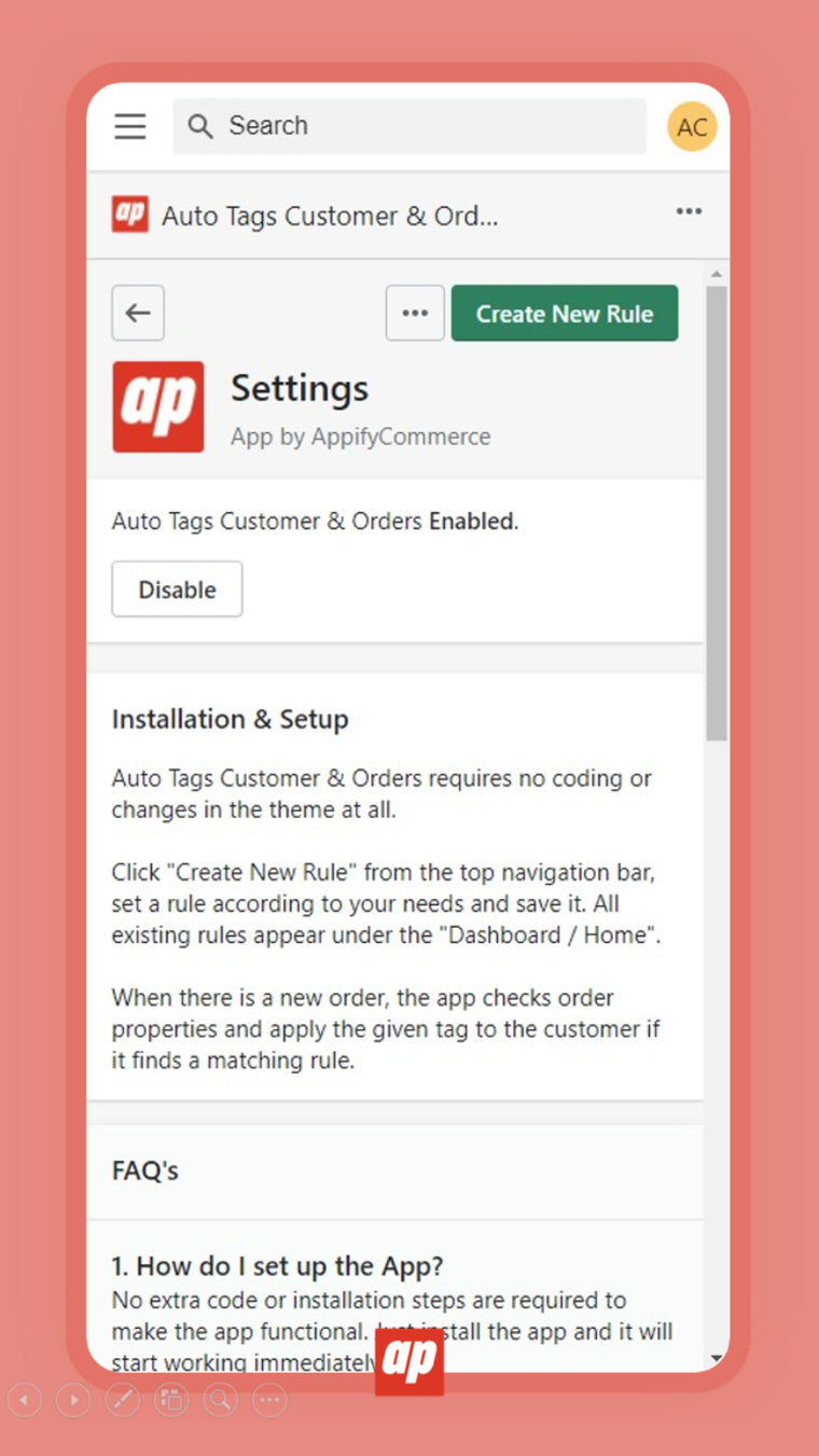 Taggify ‑ Customer & Orders Screenshot