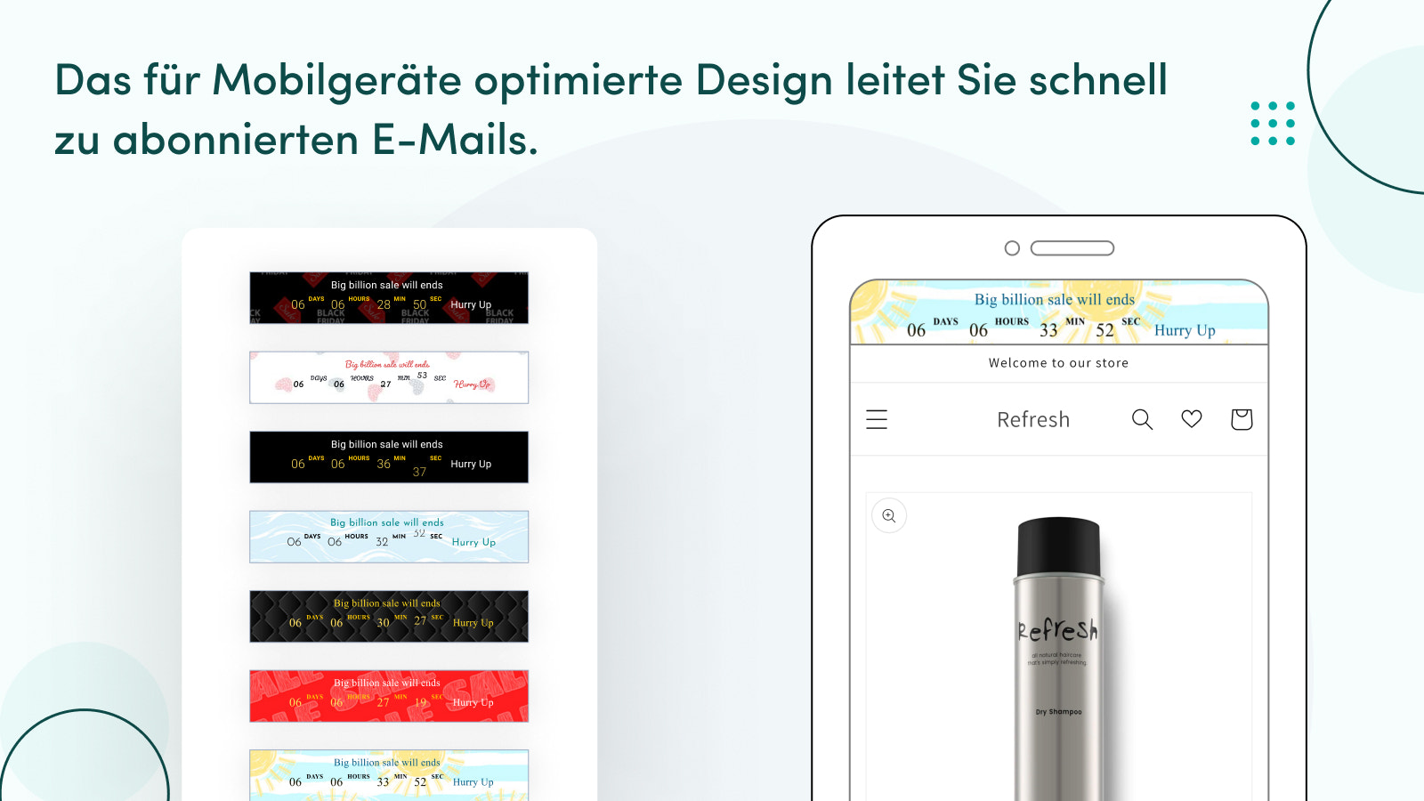 Mobilfreundliches Design hilft bei der Weiterleitung zu E-Mails.