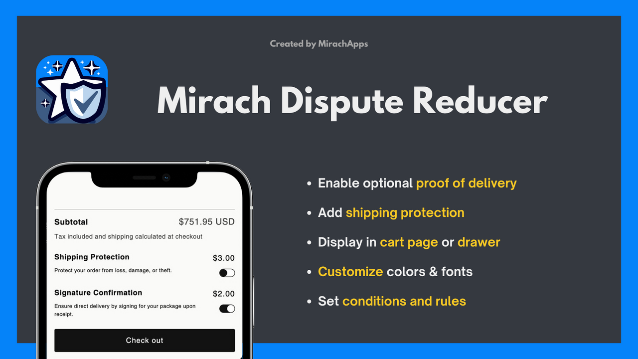 Mirach Signature on Delivery and Shipping protection