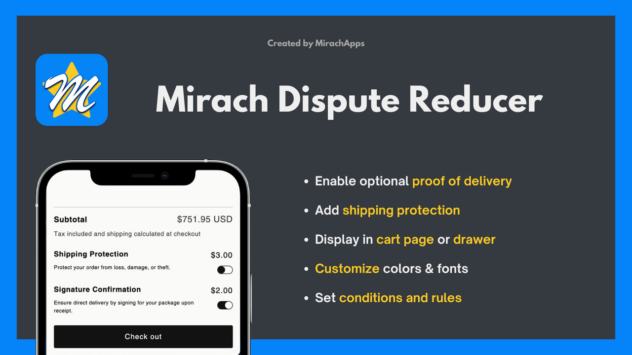 Firma de Mirach en Entrega y protección de envío