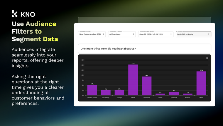 KNO Post Purchase Surveys Screenshot