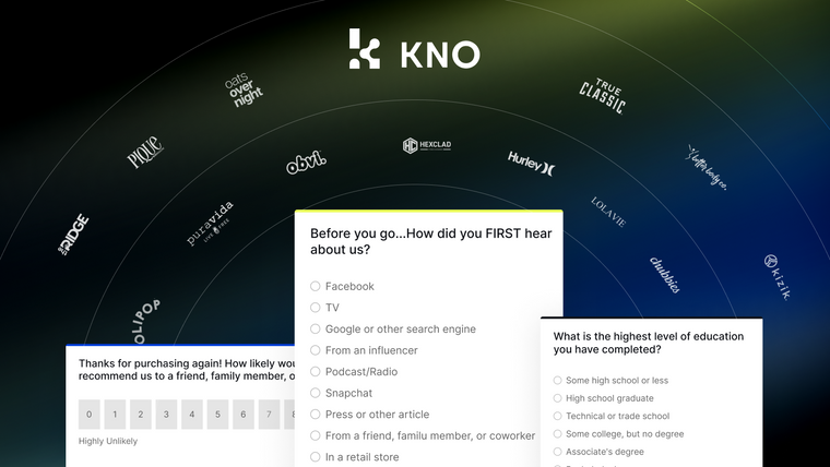 KNO Post Purchase Surveys Screenshot