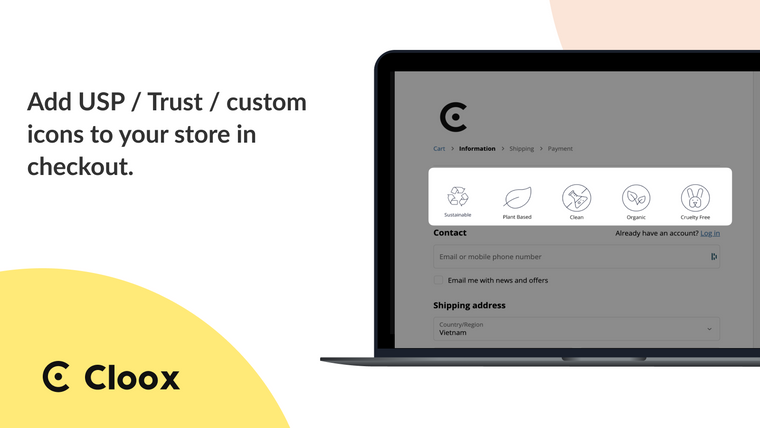 Cloox Checkout customiser Screenshot