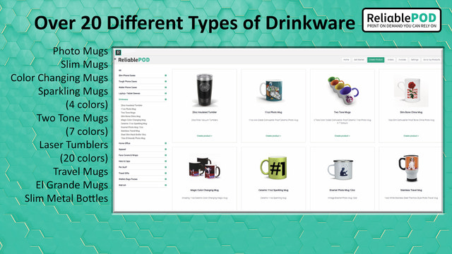 Plus de 20 types différents de mugs et de boissons