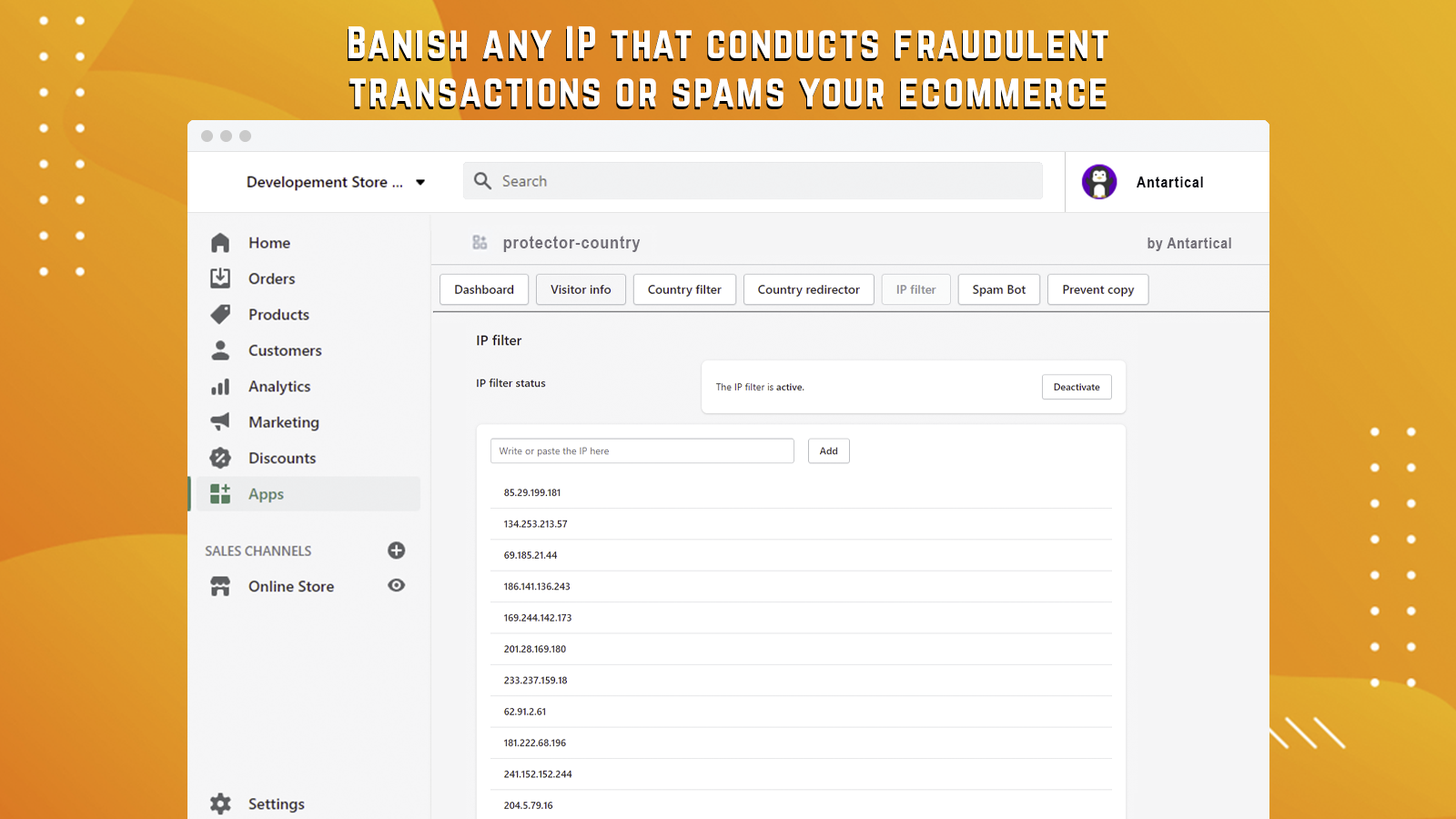 Banish any IP that conducts fraudolent transactions