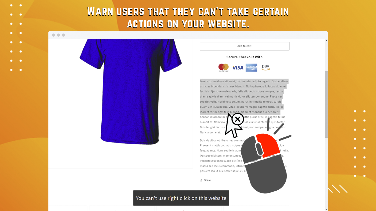 Warn users that they can't take certain actions