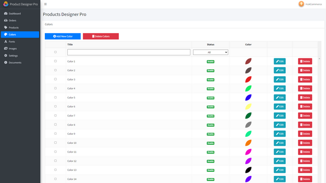 PDP - Gestionar Colores