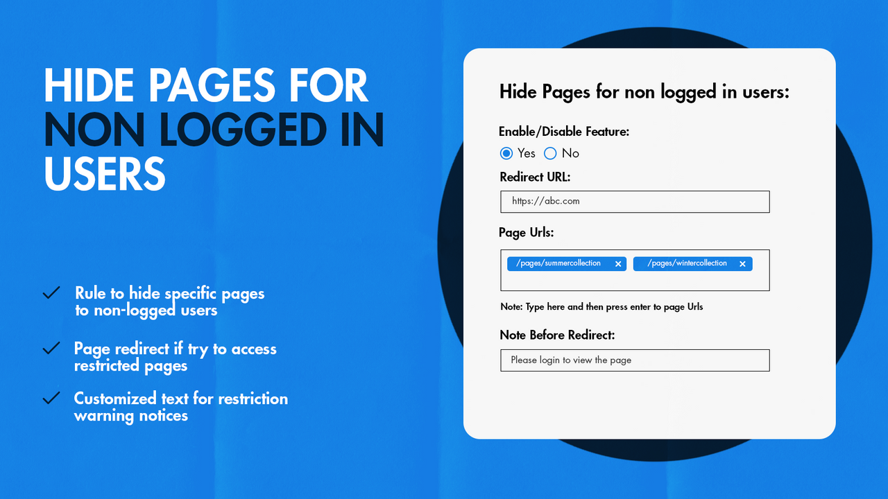 hide page non logged