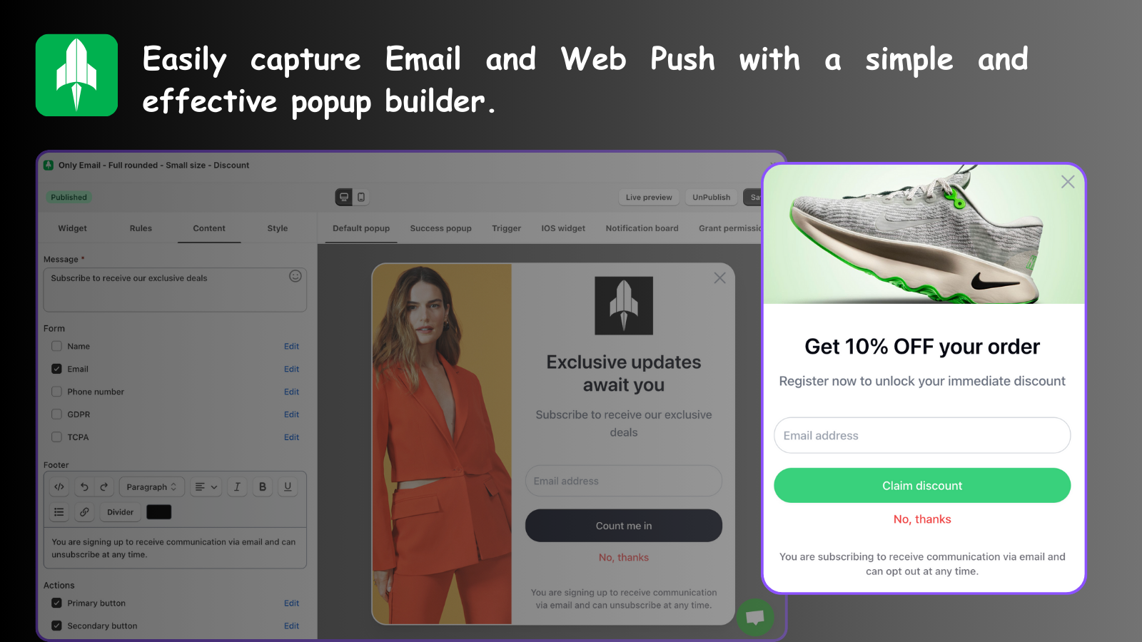 Capture Email e Web Push com um pop-up simples e eficaz