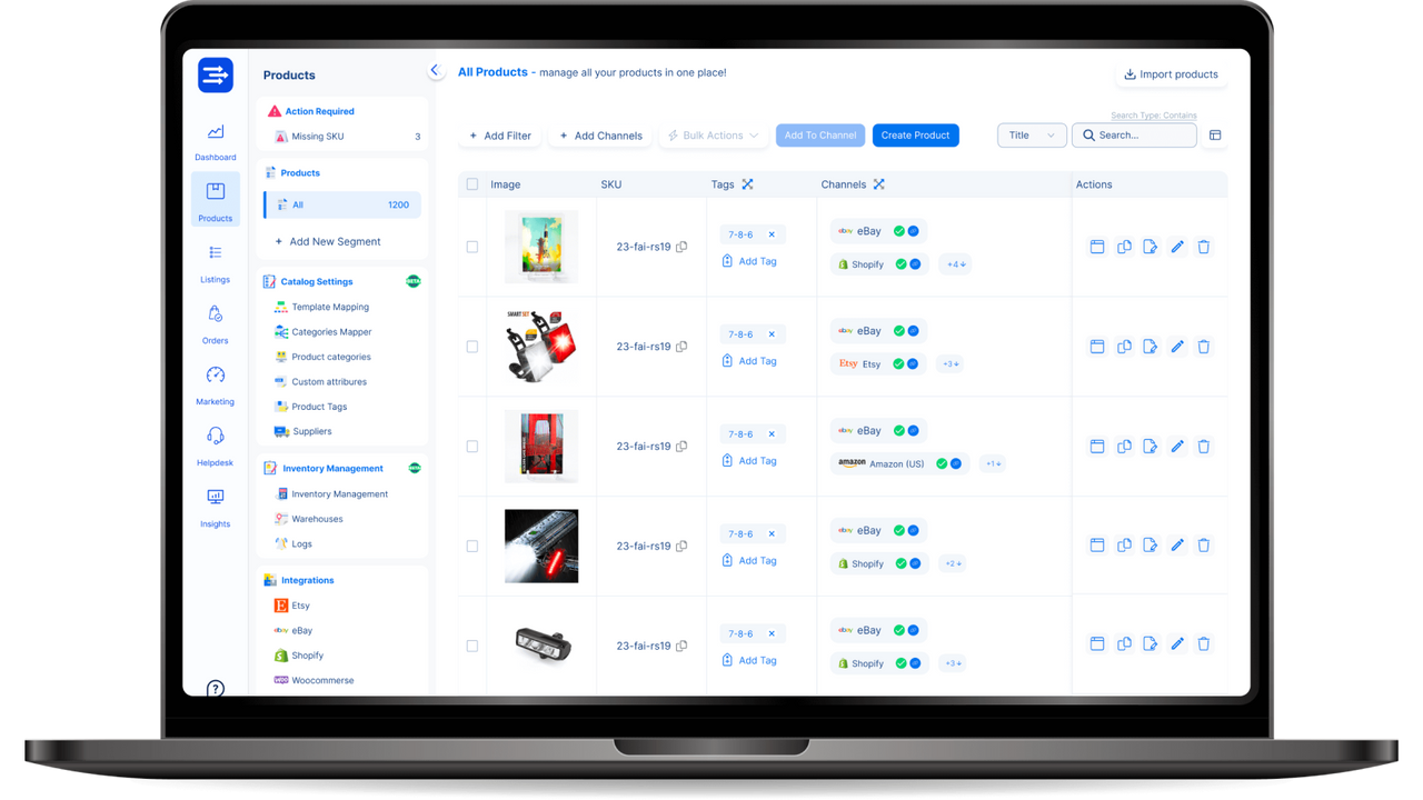 Administrer dine multikanal produkter nemt.