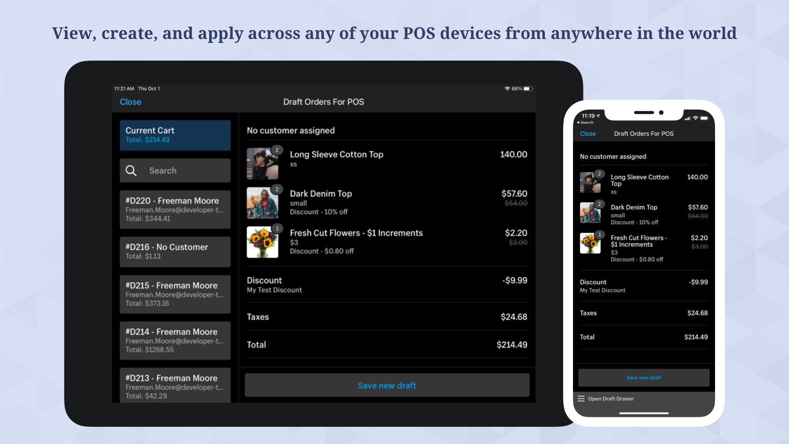 View, create, and apply across any of your POS devices globally