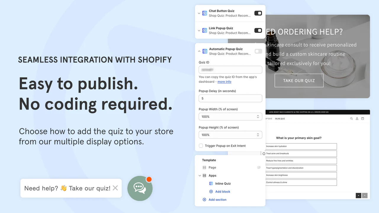 Product recommendation quiz and video quizzes for Shopify